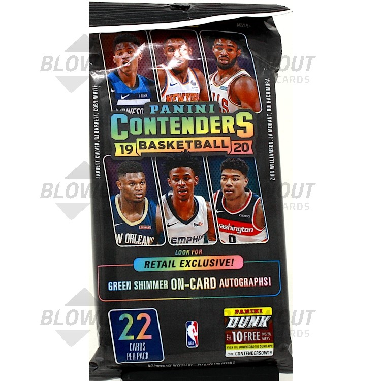 2019 20 Panini Contenders Basketball Fat Pack