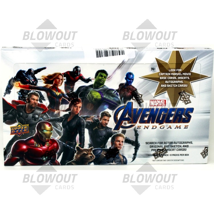 marvel avengers end game captain marvel 16 box case upper deck