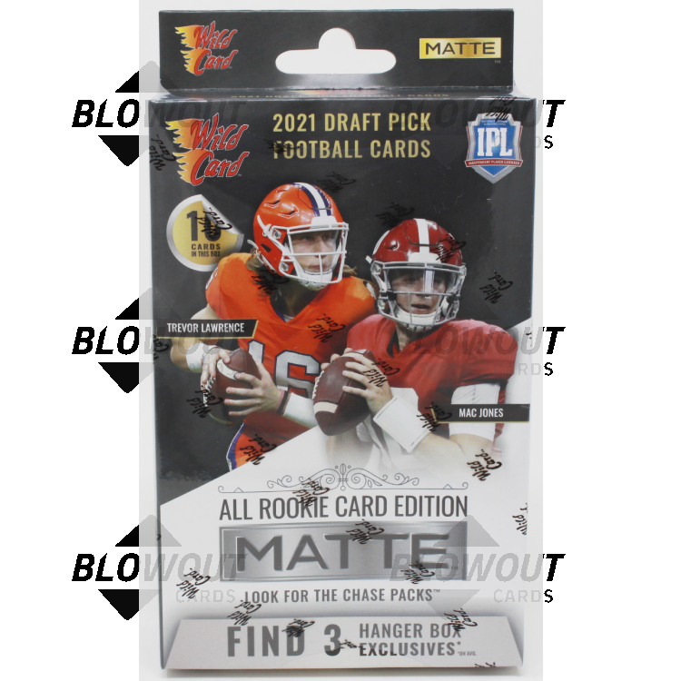 2021 Wild Card MATTE Black/White Football Hanger Pack Box