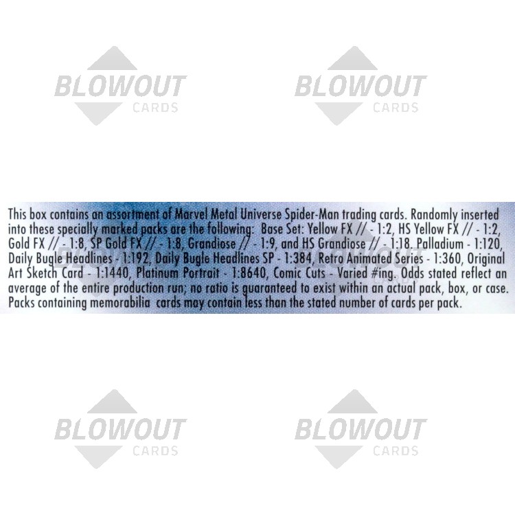 Marvel SpiderMan Metal Universe Trading Cards Blaster 20 Box Lot