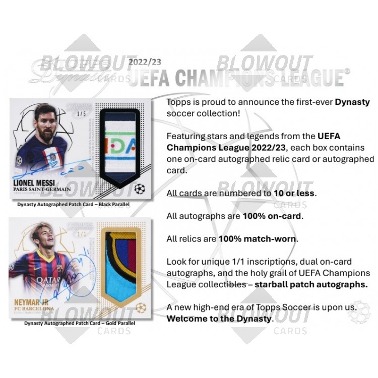 2022/23 Topps UEFA Champions League Dynasty Soccer Hobby 5 Box Case