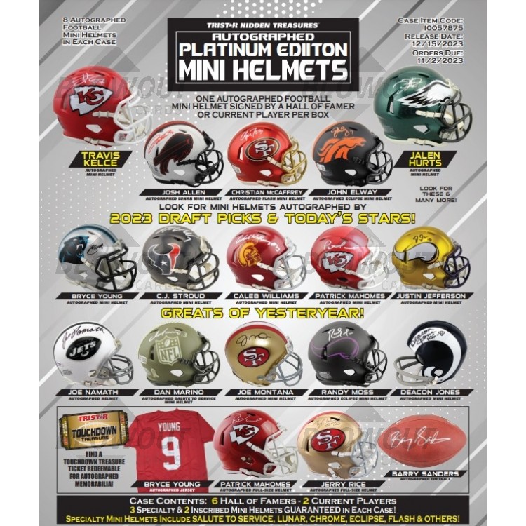 2023 Tristar Hidden Treasures Football Mini Helmet Platinum Edition ...