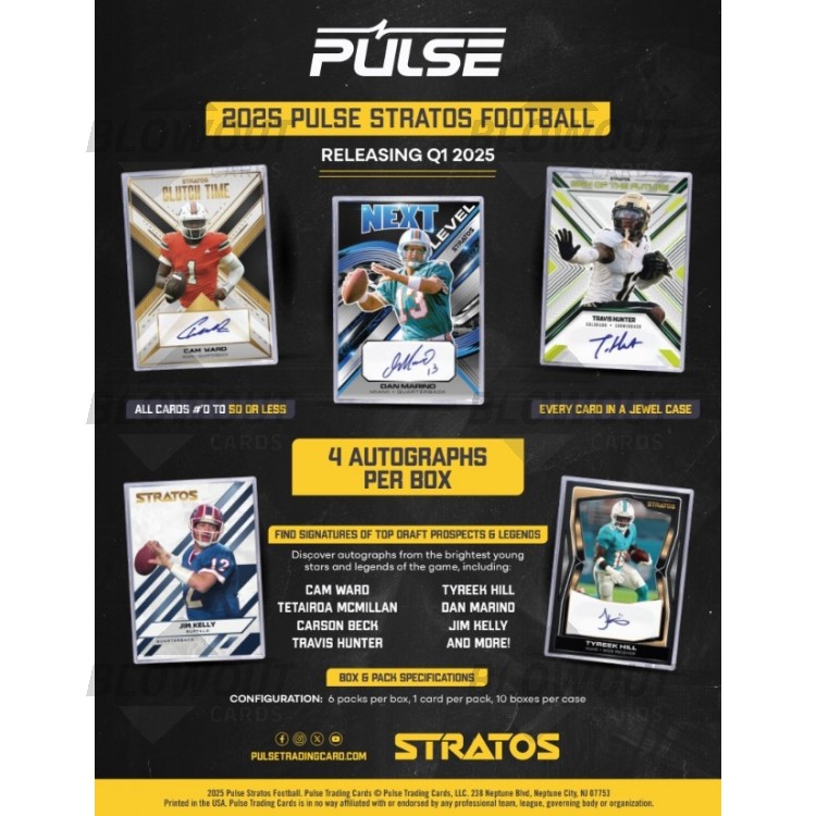 2025 Pulse Stratos Football Hobby 10 Box Case