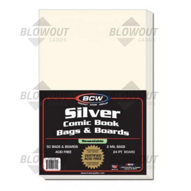 BCW Silver Age Resealable Comic Book Bag & Board 500ct Case