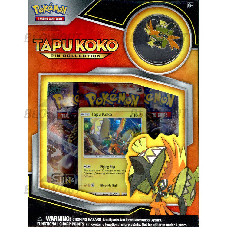 Pokemon TCG Tapu Koko Box International Version 3 Booster Packs Promo Card