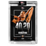 2023/24 Topps Now Victor Wembanyama Youngest In History 40-PT/20-REB Game Card