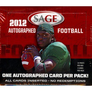 2012 Sage Autographed Football Hobby 12 Box Case