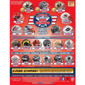 2026 Tristar Hidden Treasures Autographed Football Mini Helmet 8 Box Case