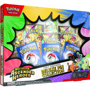 Pokemon Mega Evolution Ascended Heroes First Partners Deluxe Pin Collection 6 Box Case