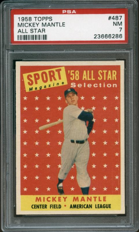 1958ToppsMickeyMantleAllStar487PSA7