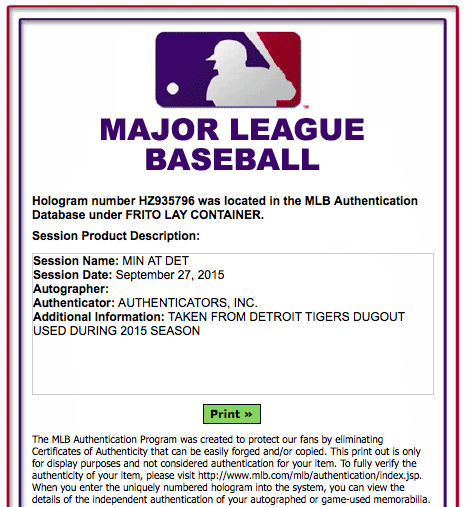 MLB-Authentication