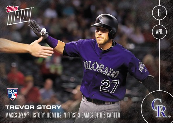 TREVOR STORY - 2016 TOPPS NOW CARD 6 (RC) (4/6/16) - PRINT RUN: 759 CARDS