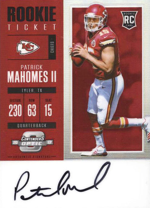 patrick mahomes autographed football card