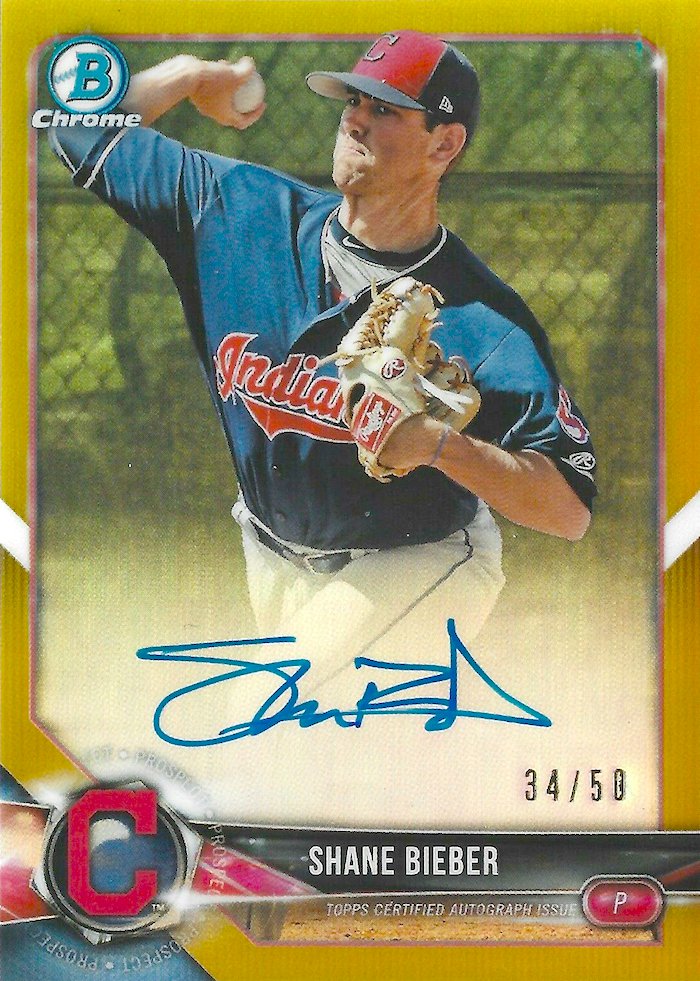 topps mlb 2018 Shane Bieber /50 auto - スポーツ選手