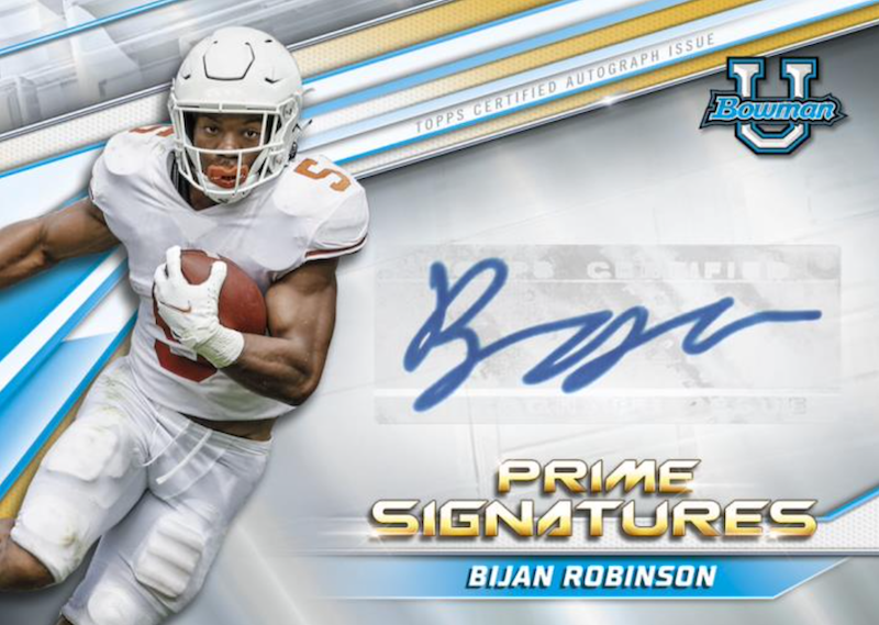 First Buzz 2022 Bowman University football cards / Blowout Buzz