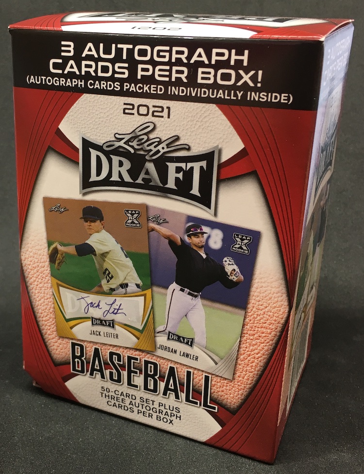 Blaster Box Retail Exclusive 2021 Leaf Draft Baseball Base oder Autogramm Karten 